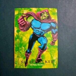 1992 Marvel Masterpiece Sleepwalker error cut trading card.